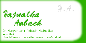 hajnalka ambach business card